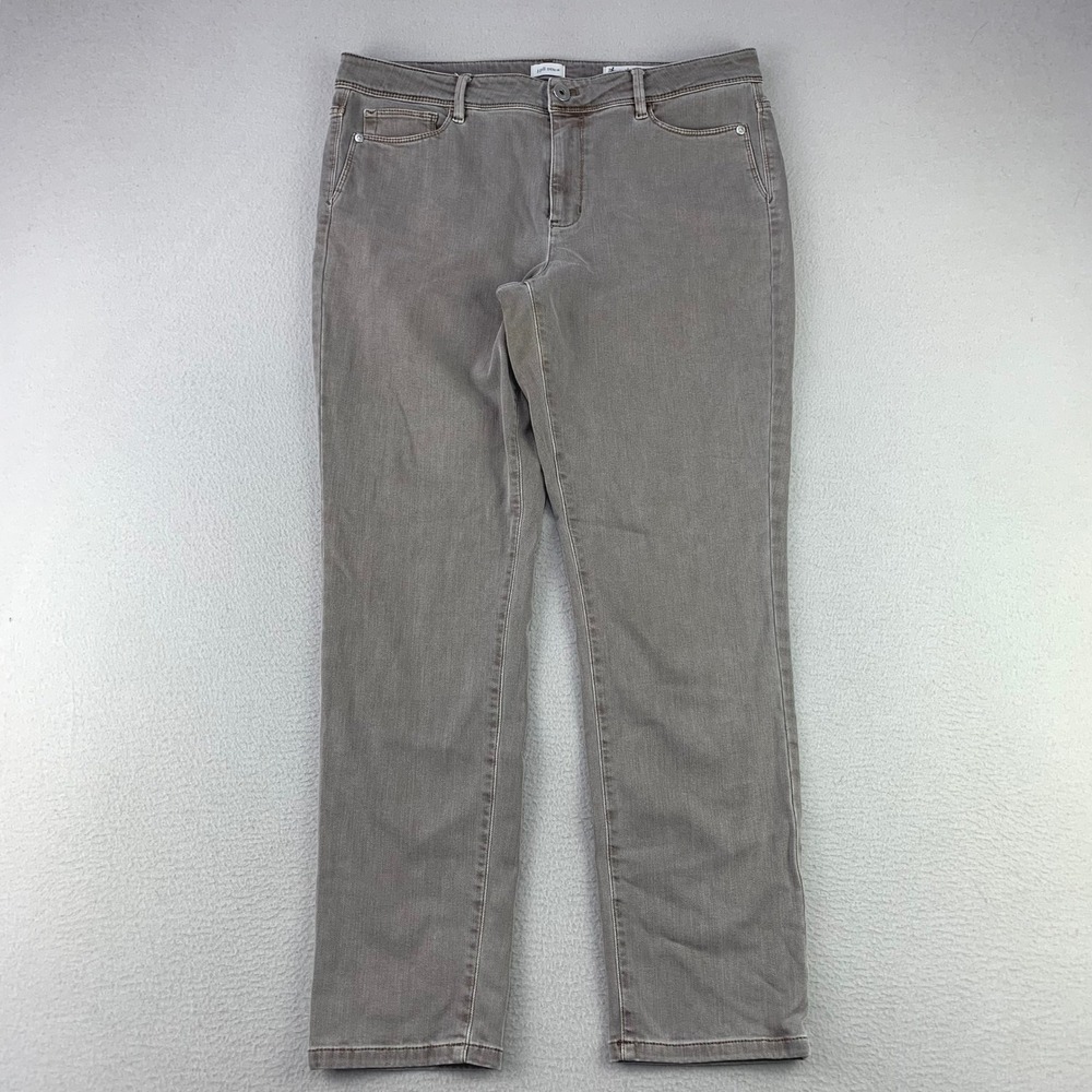 J.Jill Authentic Fit Slim Ankle Jeans Women 12 Gray Casual Stretch Denim Pants
